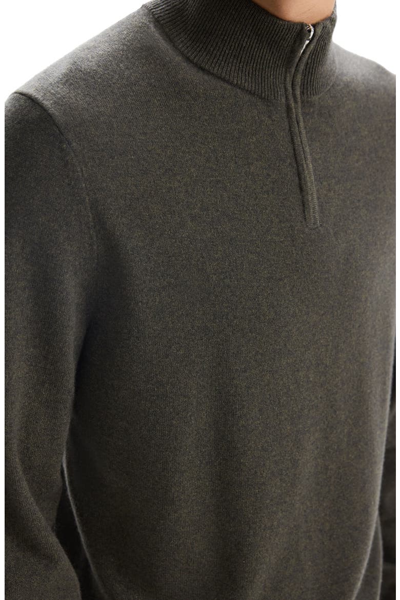 Hilles Quarter Zip Cashmere Sweater, Alternate, color, HUNTER GREEN MELANGE