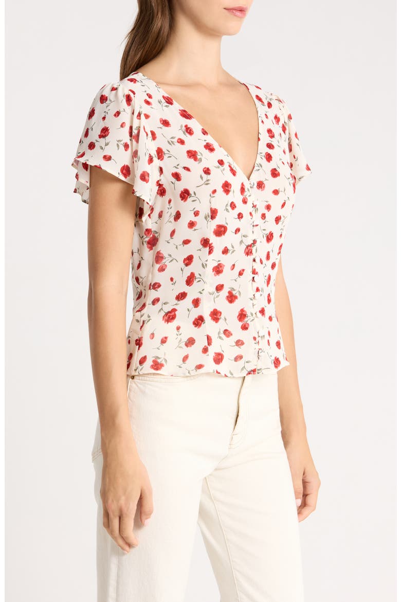 Ramona Floral Print V-Neck Top, Alternate, color, DOLLY