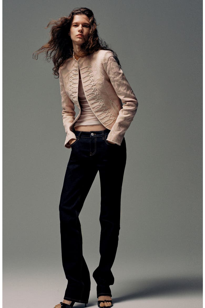 Floral Jacquard Jacket, Alternate, color, PINK