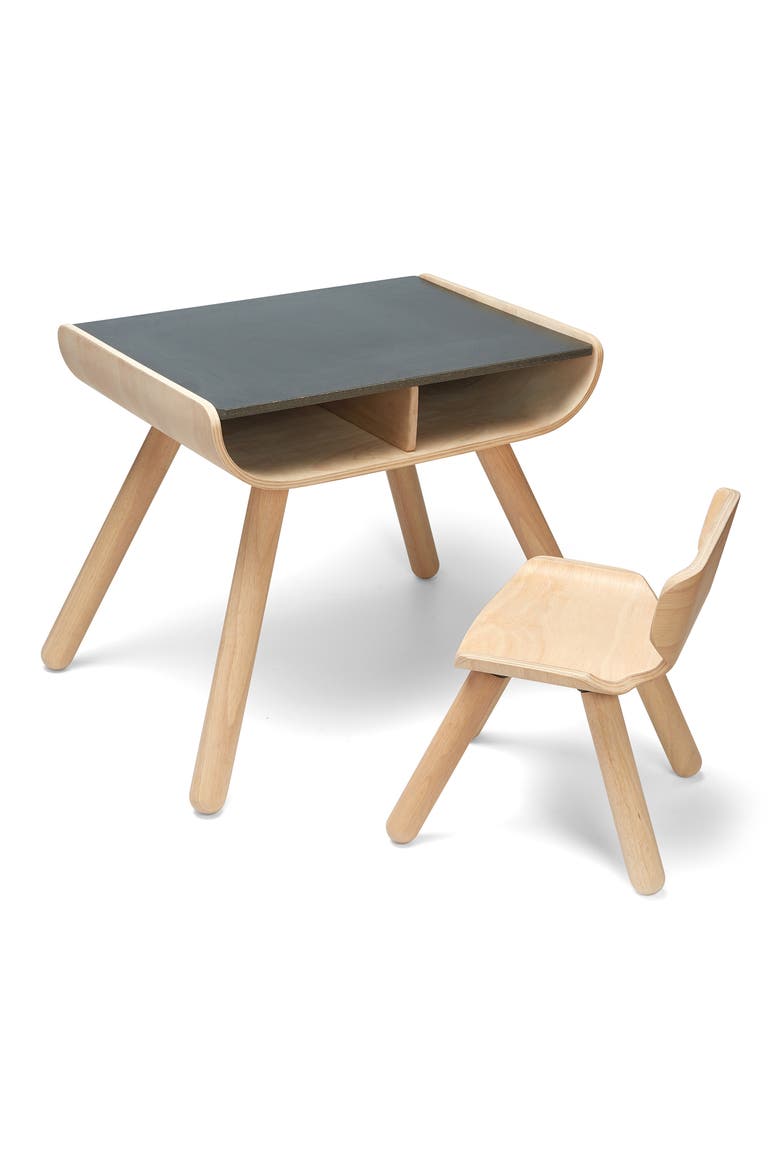 Chalkboard Table & Chair, Main, color, BROWN