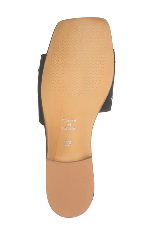 2 Twin Hearts Lea Stud & Grommet Slide Sandal In Black