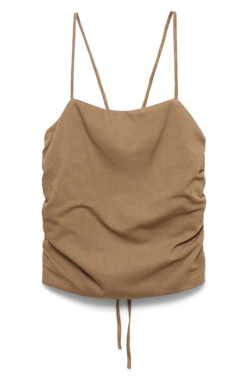 Mango Crossback Cotton & Linen Top In Neutral