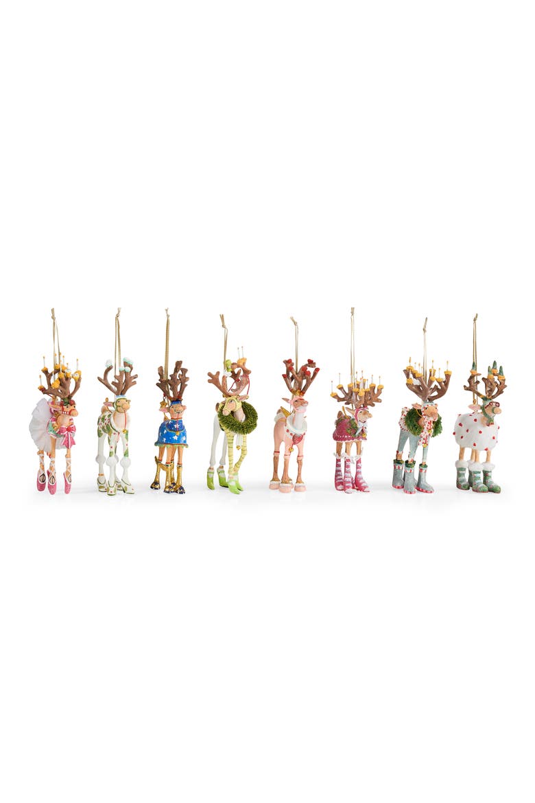 Dash Away 8-Piece Reindeer Ornament Set, Alternate, color, MULTI