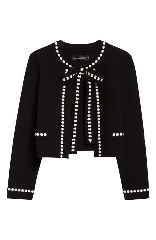 Oscar De La Renta Bubble Trim Cardigan In Black