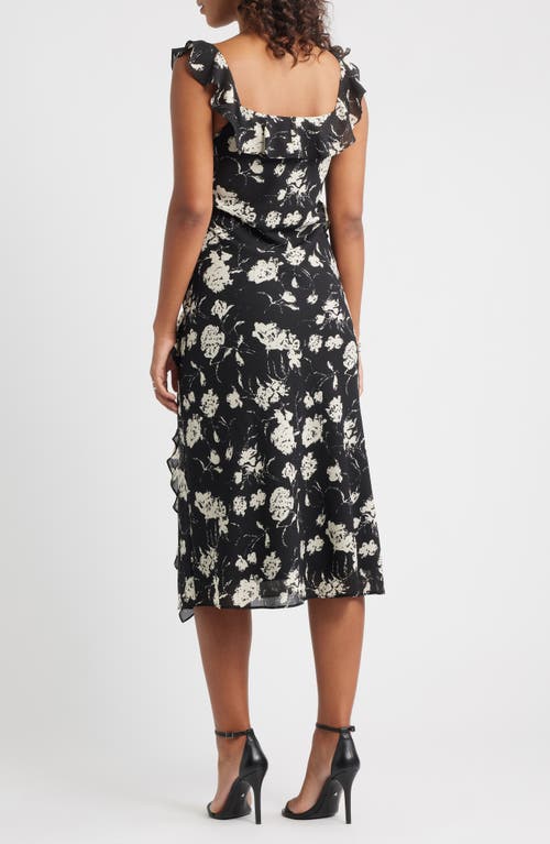 Chelsea28 Ruffle Midi Dress In Black
