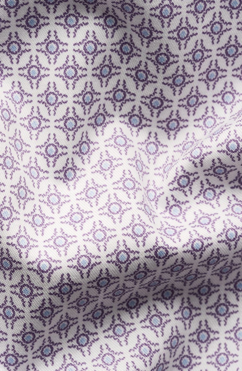 Eton Slim Fit Geometric Print Cotton Dress Shirt, Alternate, color, Light Purple