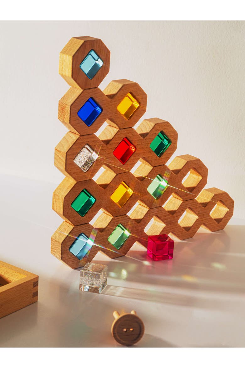 Austin Geometric Wood & Acrylic Building Blocks Set, Alternate, color, Multicolor