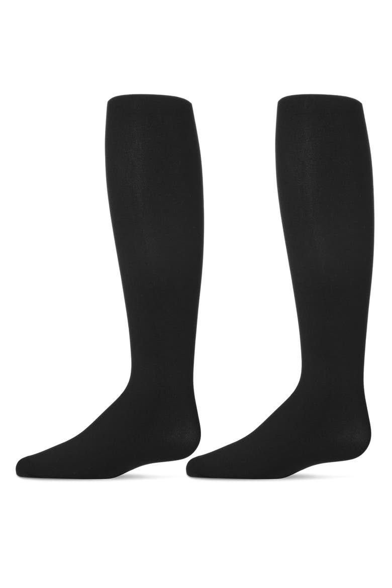 8 Pair Pack Totally Opaque Microfiber Tights, Main, color, Black