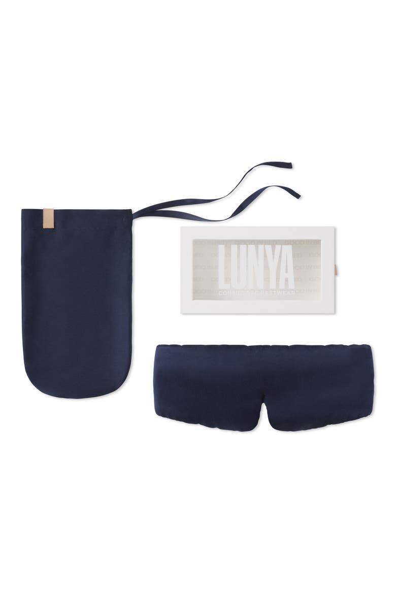 Washable Silk Weighted Sleep Mask, Main, color, DEEP BLUE