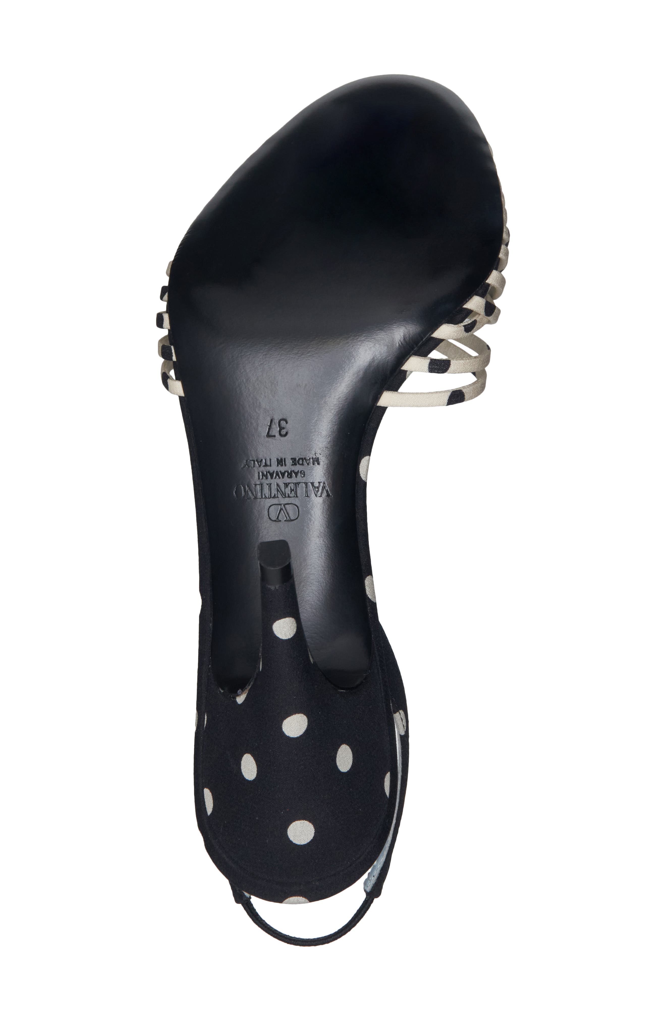 Coeur Royal Polka Dot Sandal, Alternate, color, BLACK/ OFF WHITE