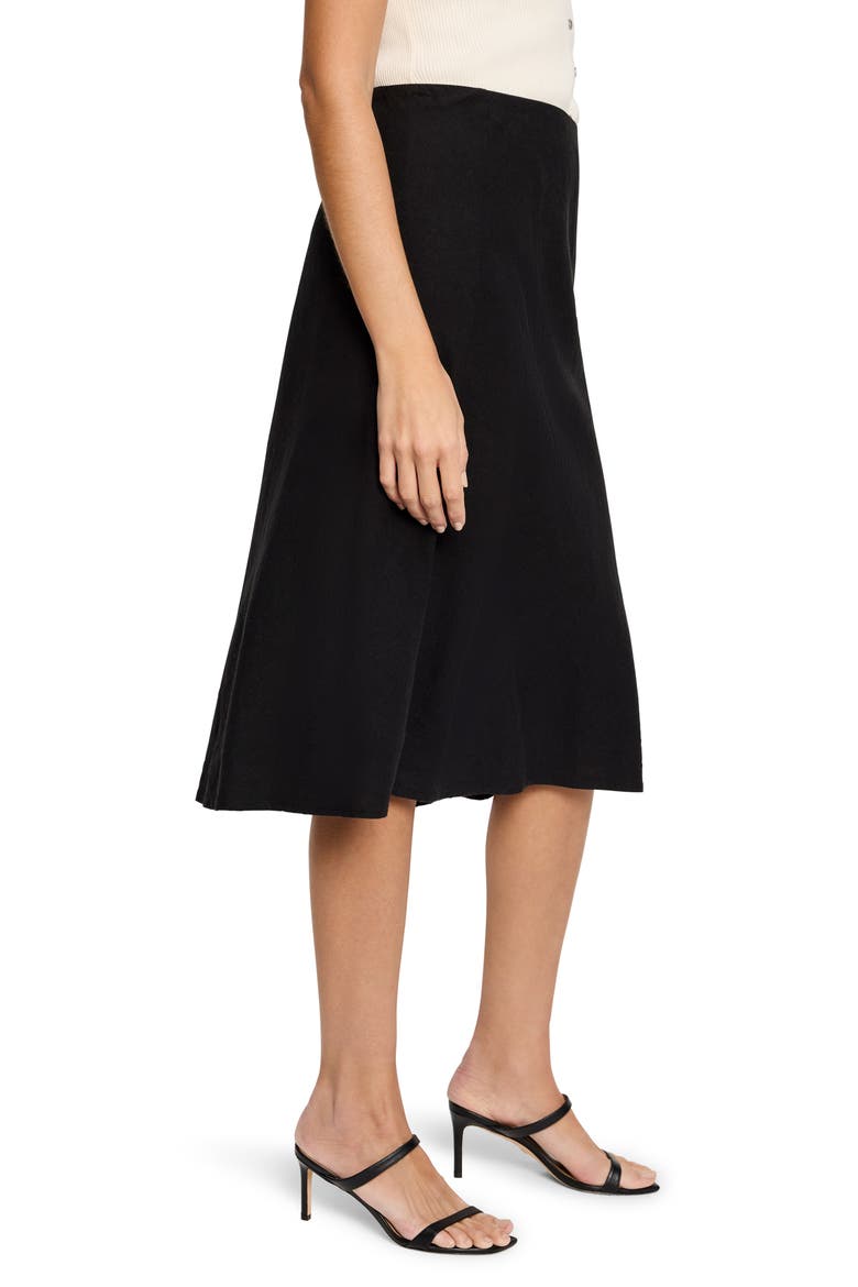 Rumba Organic Linen Blend A-Line Skirt, Alternate, color, BLACK ONYX