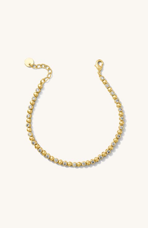 Bezel Bead Tennis Bracelet