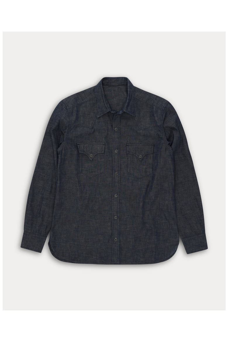 Ntex Texan Japanese Chambray Shirt, Main, color, Indigo Rinse