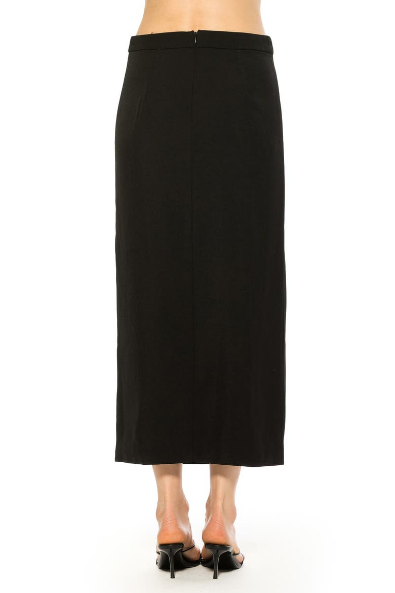 Side Slit Midi Skirt, Alternate, color, BLACK