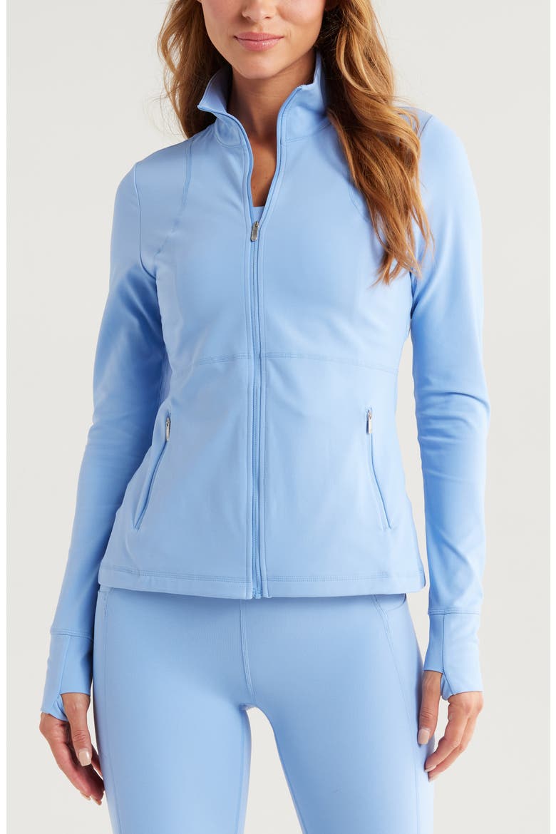 Studio Luxe Performance Jacket, Main, color, BLUE AZURINE