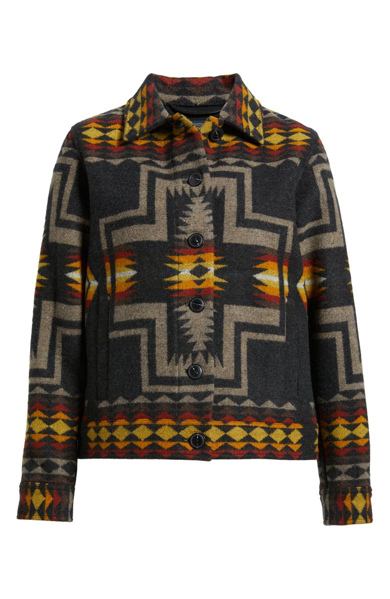 Pendleton Willa Harding Pattern Virgin Wool Jacket, Alternate, color, Harding Black/ Taupe
