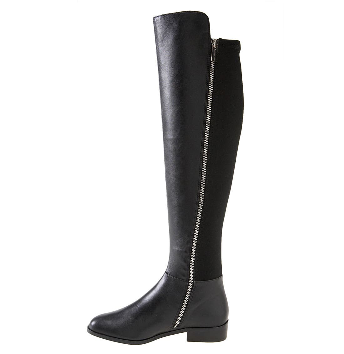 'Bromley' Over the Knee Boot, Alternate, color, BLACK LEATHER