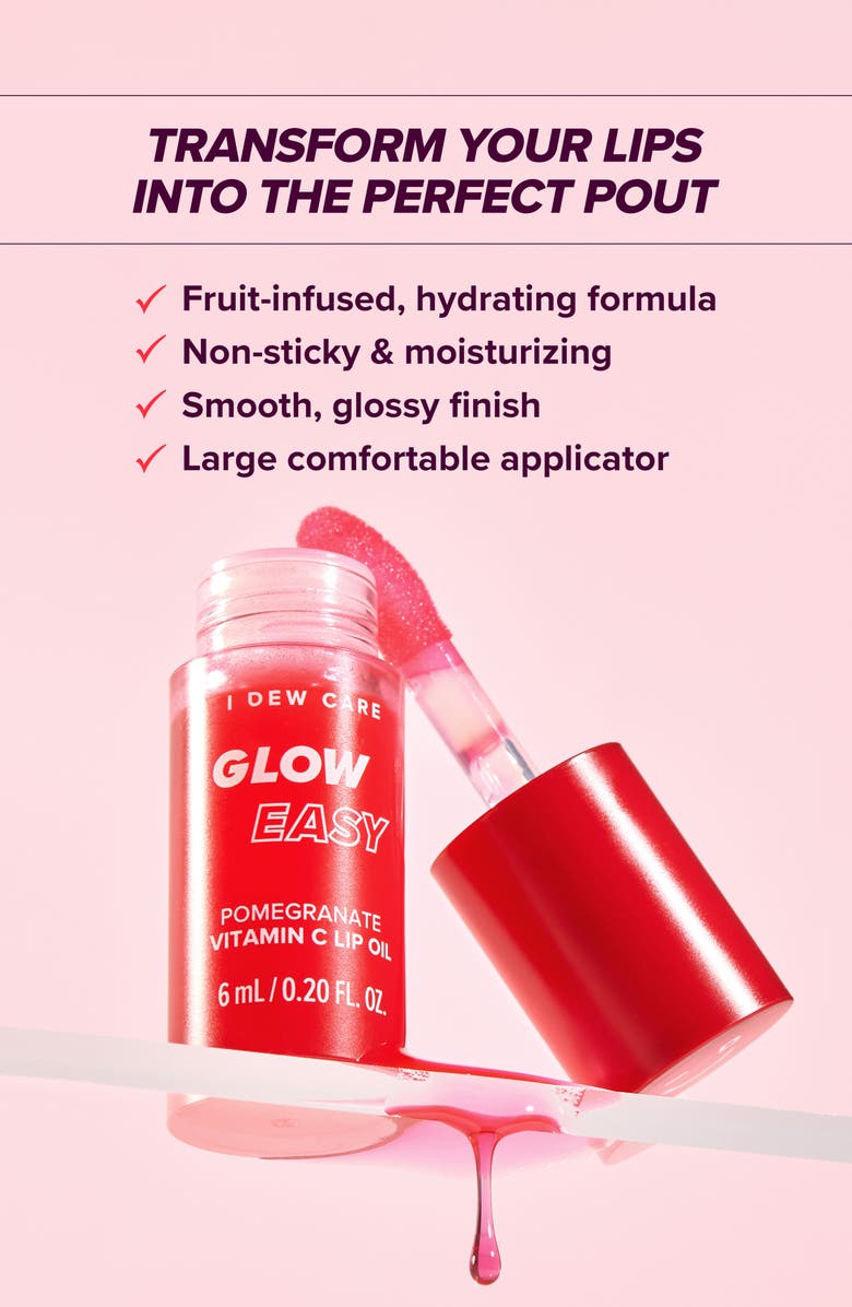I DEW CARE Glow Easy Lip Oil, Alternate, color, Pomegranate