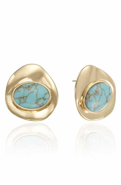 Ettika Synthetic Stone Stud Earrings
