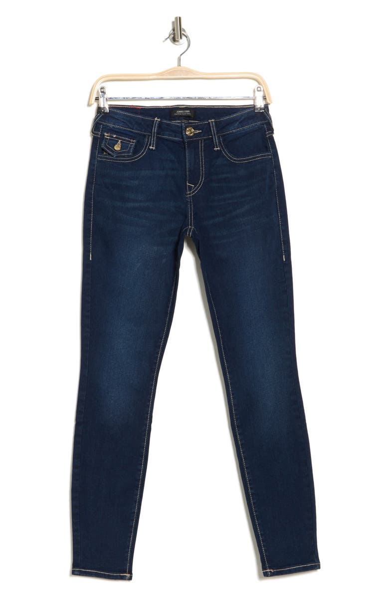 True Religion Jennie Mid Rise Flap Skinny Jeans, Alternate, color, 