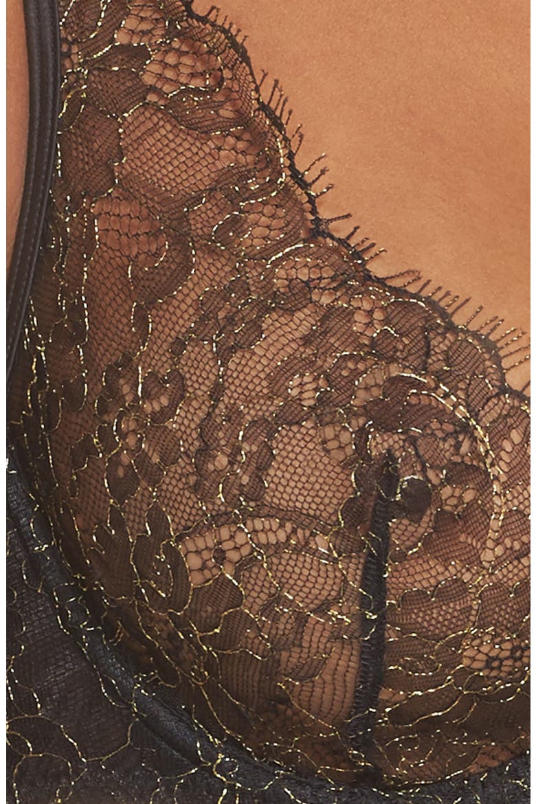 Jardin Imperial Underwire Balconette Bra, Alternate, color, BLACK / GOLD