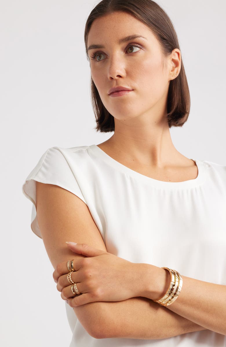 Nordstrom Set of 5 Twist Stacking Rings, Alternate, color,