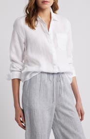 Caslon® Casual Linen Button-Up Shirt