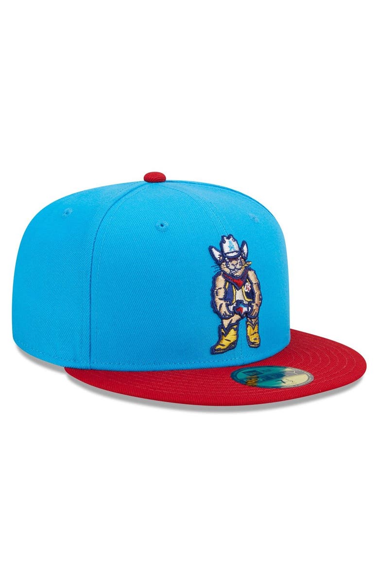 New Era Men's New Era Blue/Red Amarillo Sod Poodles Marvel x Minor League 59FIFTY Fitted Hat, Alternate, color, 