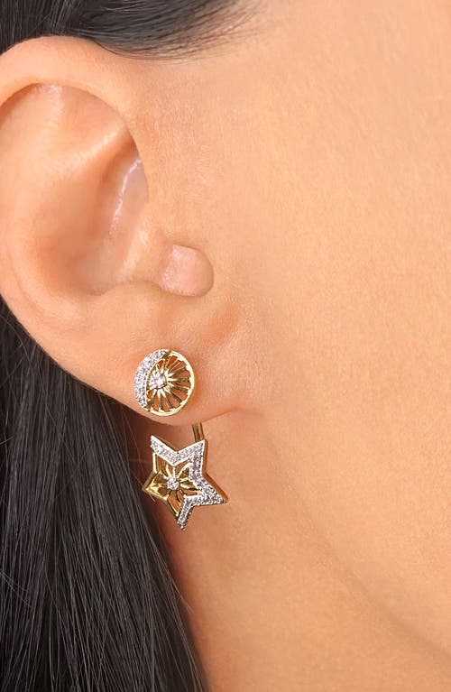 Luvmyjewelry Lucky Star Diamond Stud Earrings In Burgundy