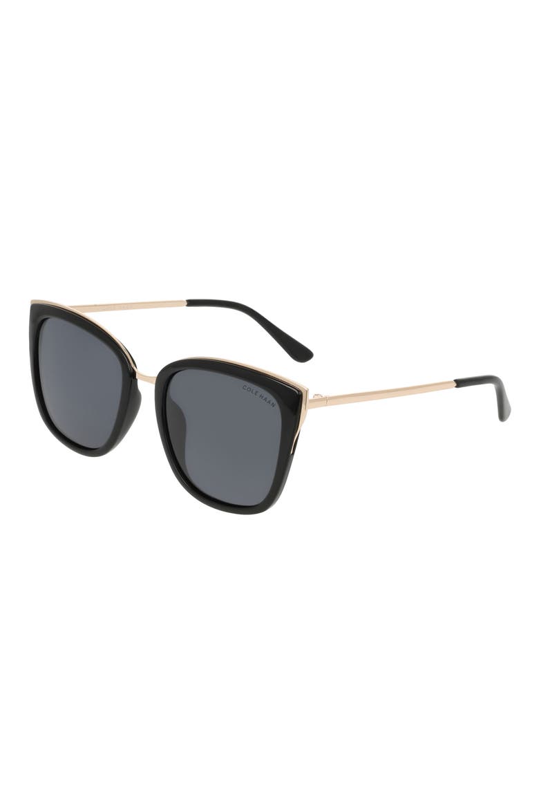 54mm Square Sunglasses, Alternate, color, BLACK