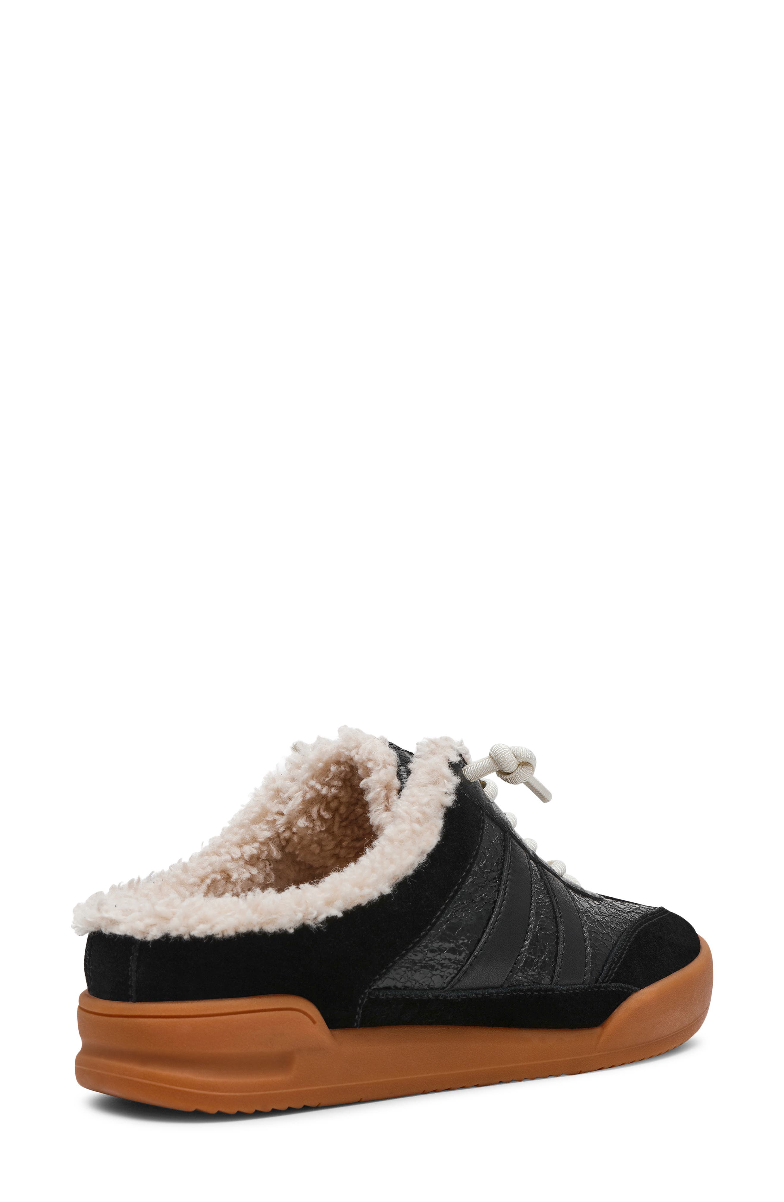 Steve Madden Vandy Faux Shearling Sneaker, Alternate, color, Black Multi
