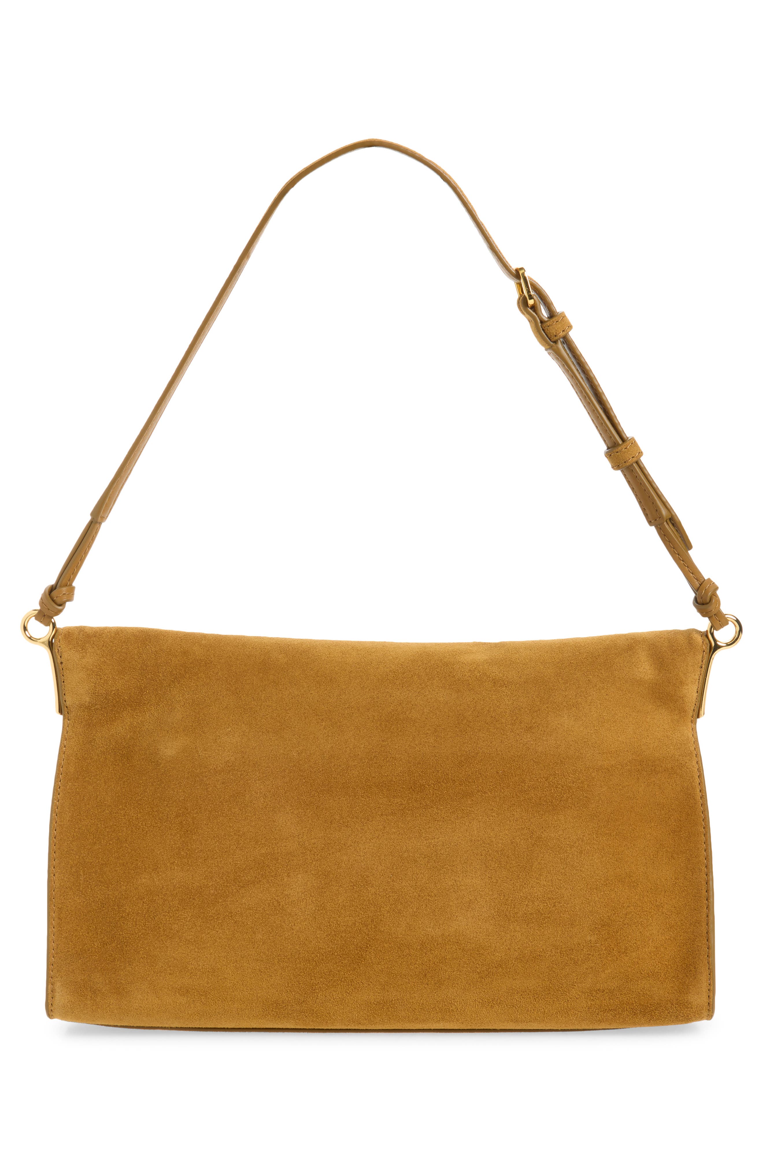 Edit Stone Embellished Suede Shoulder Bag, Alternate, color, ACORN
