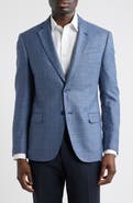 Emporio Armani Slub Blue Mélange Wool & Silk Blend Sport Coat