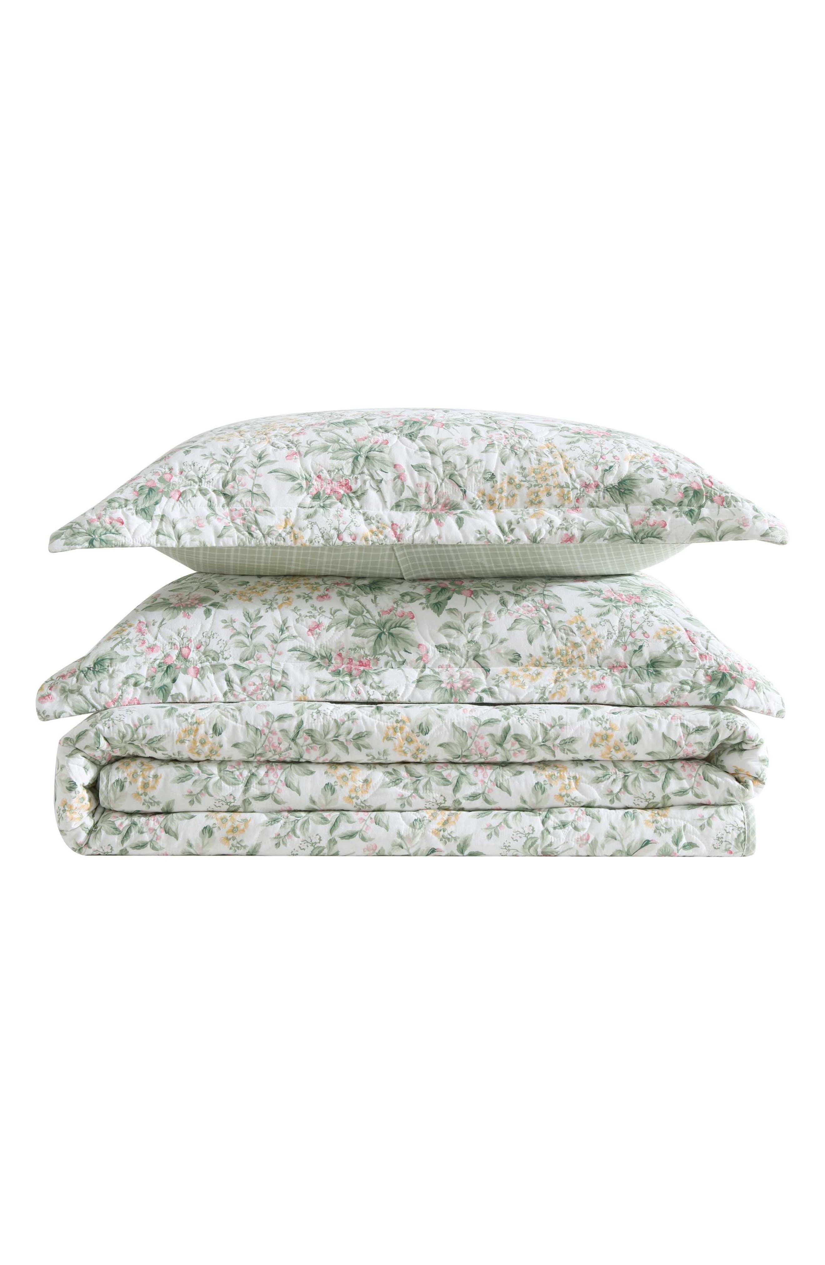 Laura Ashley Bramble Floral Cotton Quilt Set