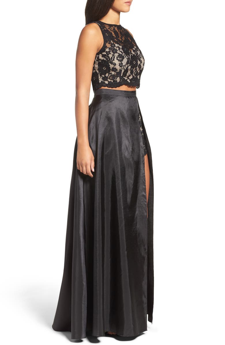 Xscape Evenings Xscape Lace & Taffeta Two-Piece Gown, Alternate, color, 