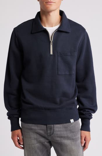 MERZ B SCHWANEN Quarter Zip Organic Cotton Sweatshirt Nordstrom