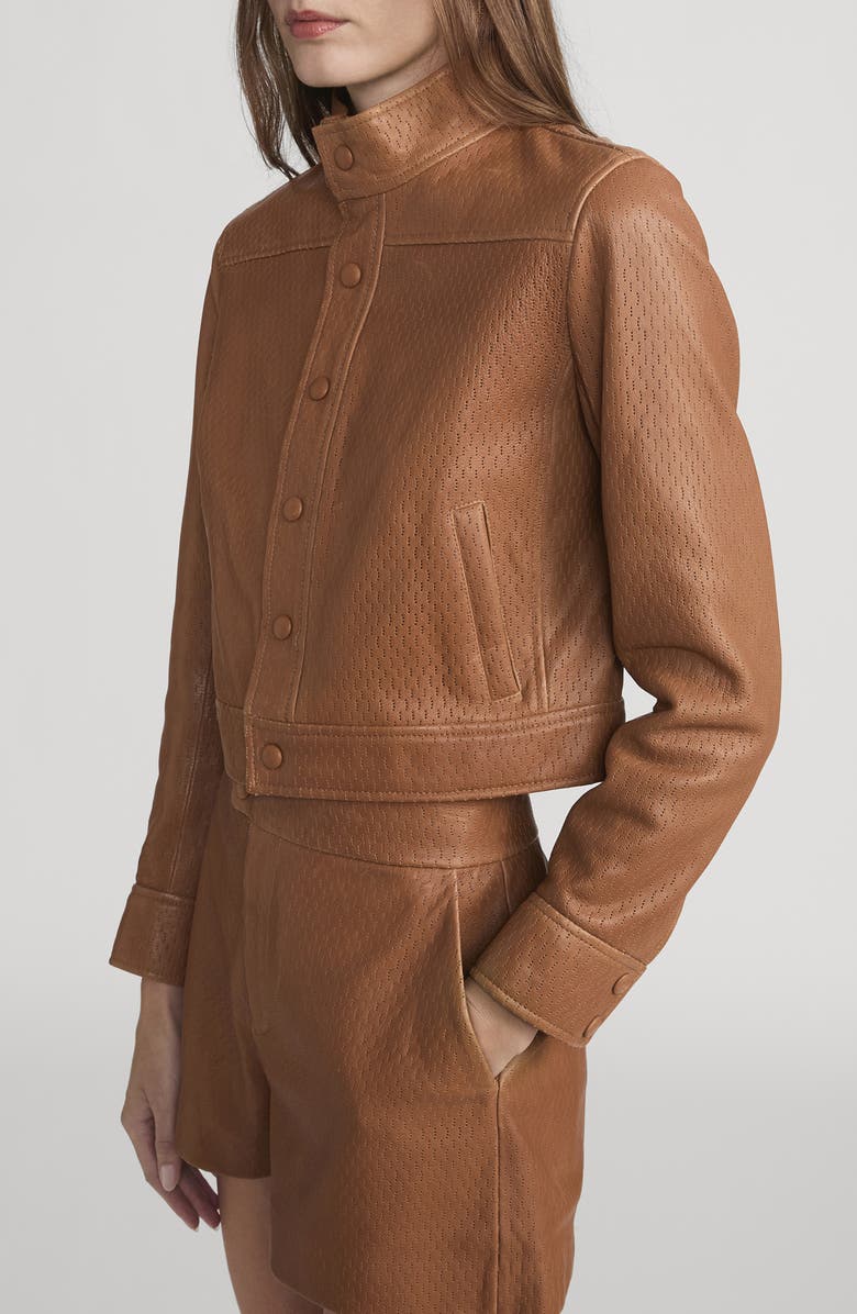 FRAME The Leather Trucker Jacket, Alternate, color, Ochre