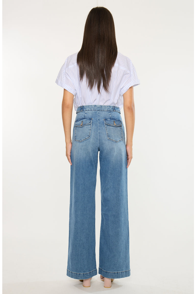 Marnie Ultra High Rise Wide Leg Trousers, Alternate, color, Dark Medium
