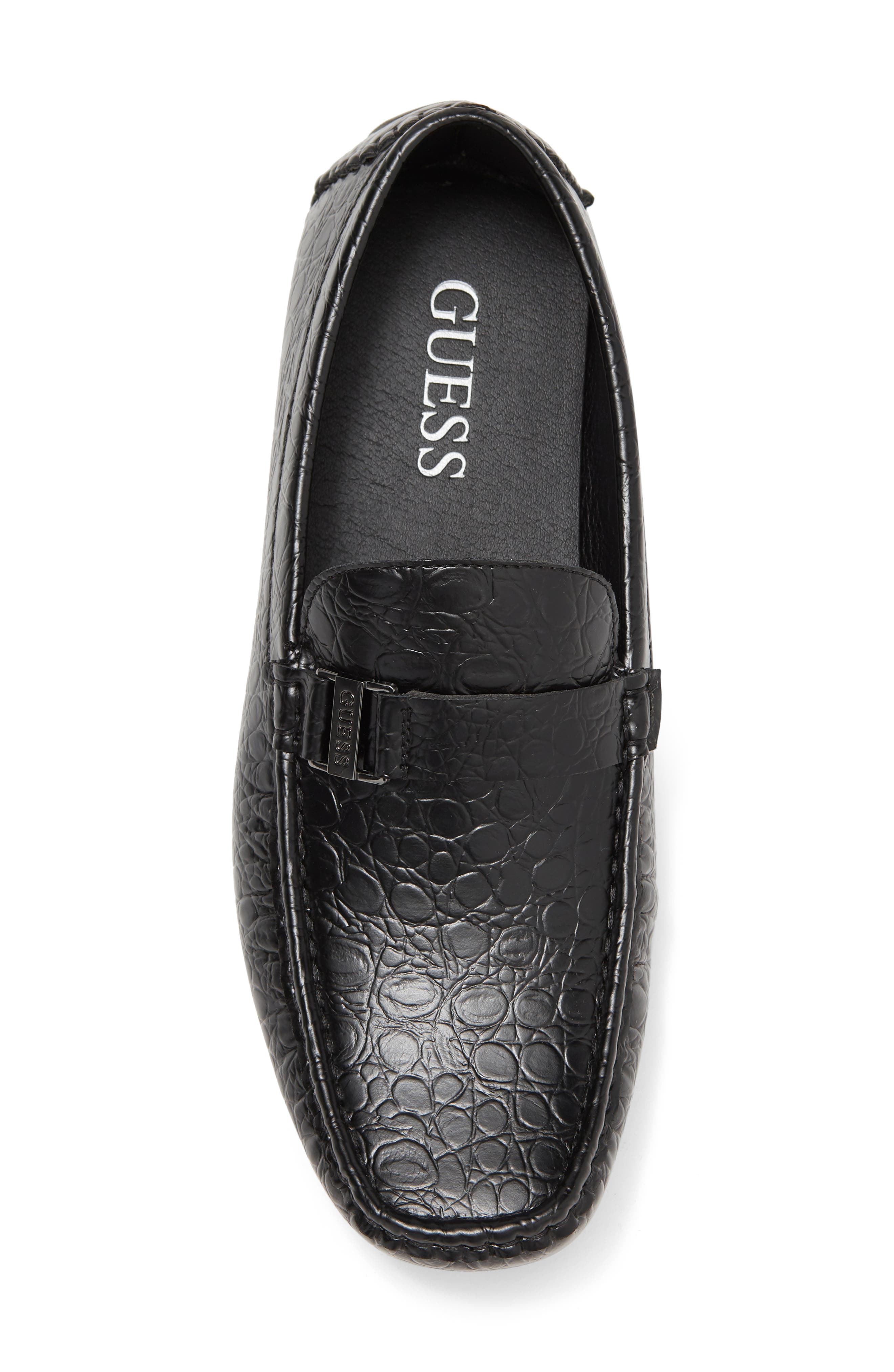 GUESS Amadeo Croc Embossed Driver, Alternate, color, 