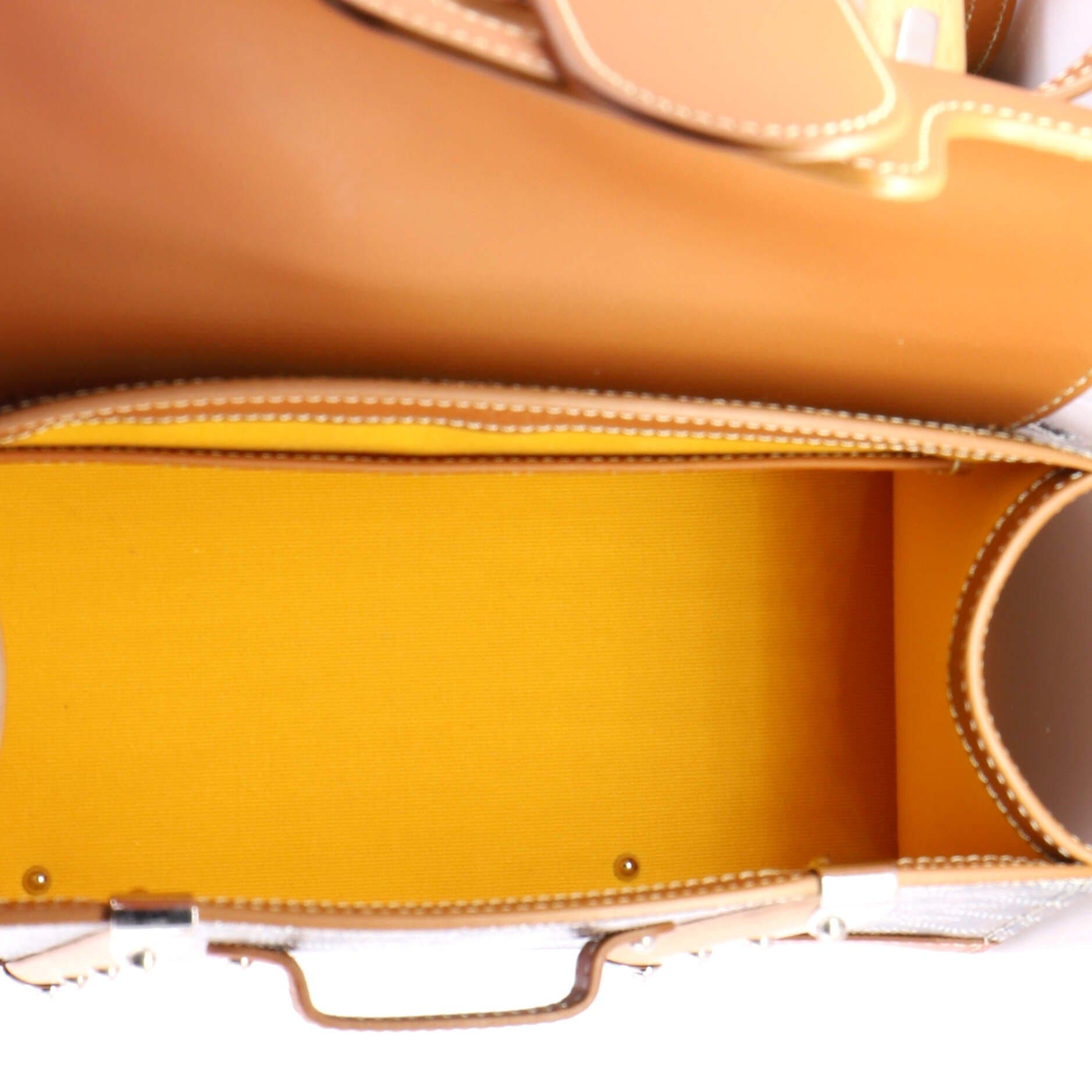 Pre-Owned Goyard Structured Saigon Top Handle Bag Coated Canvas with Leather Mini, Alternate, color, Brown