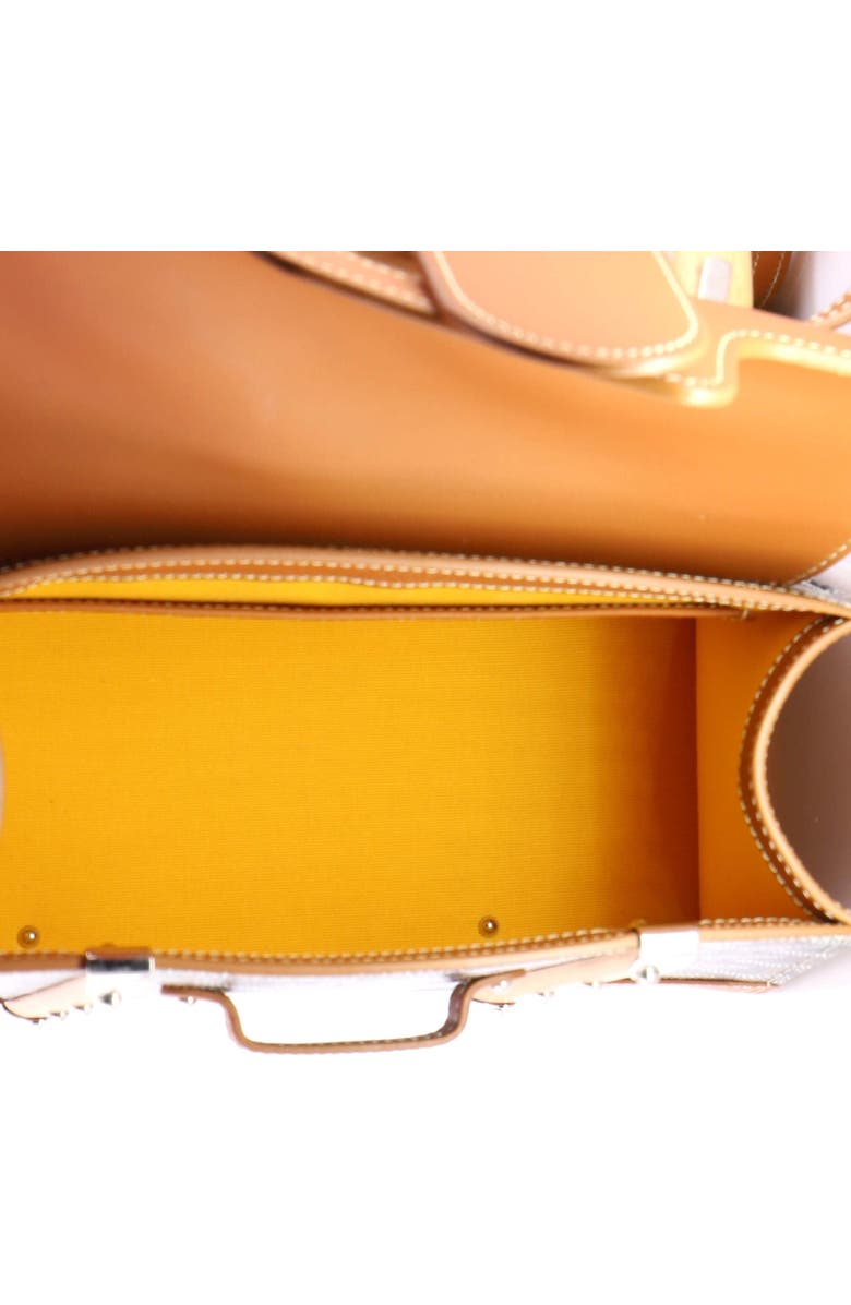 Pre-Owned Goyard Structured Saigon Top Handle Bag Coated Canvas with Leather Mini, Alternate, color, Brown