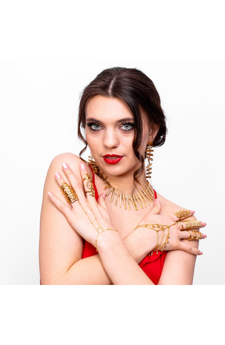 Lucy Quartermaine Waterfall Armour Ring in Gold Vermeil, Alternate, color, Gold Vermeil