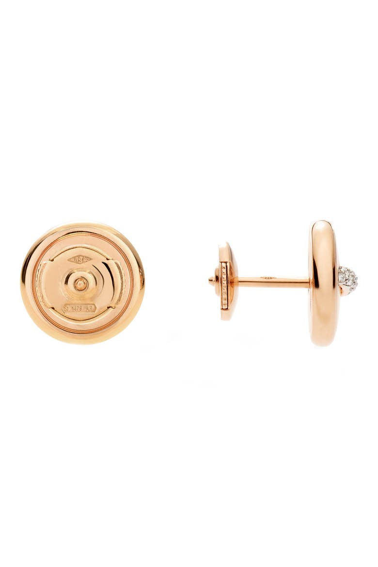 Pom Pom Dot Ring Stud Earrings, Alternate, color, ROSE GOLD