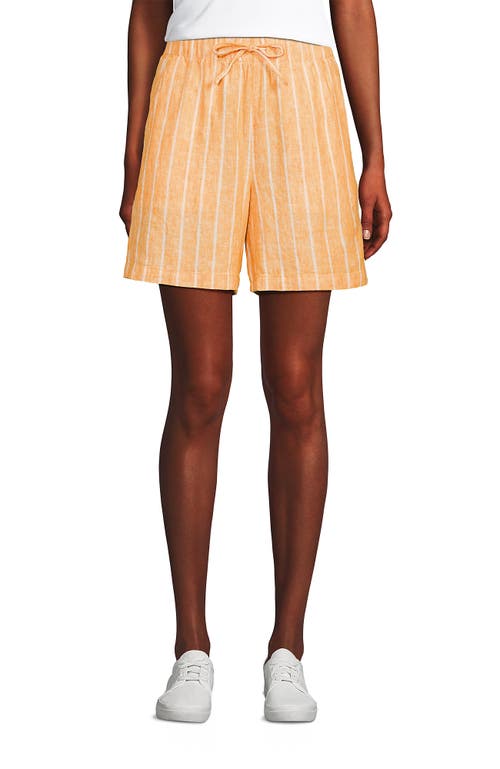 LANDS' END LANDS' END LINEN HIGH RISE PULL ON 7" SHORTS 