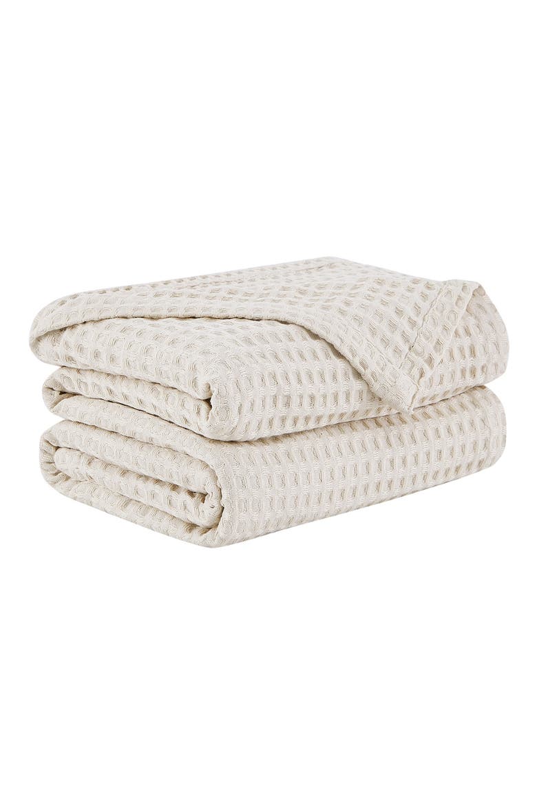 Waffle Cotton Blanket, Main, color, TAUPE