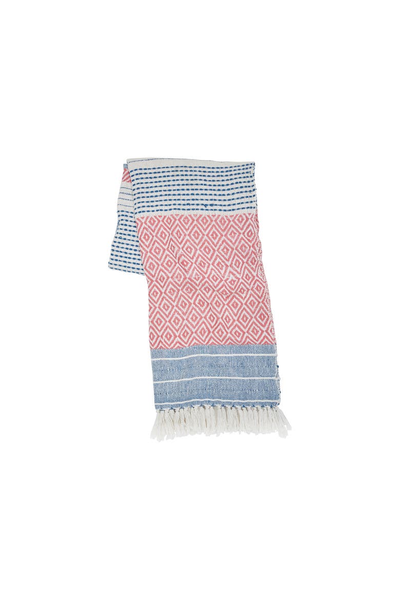 Berkley Hibiscus Diamond Cotton Blend Accent Throw Blanket 50" x 60", Alternate, color, Pink
