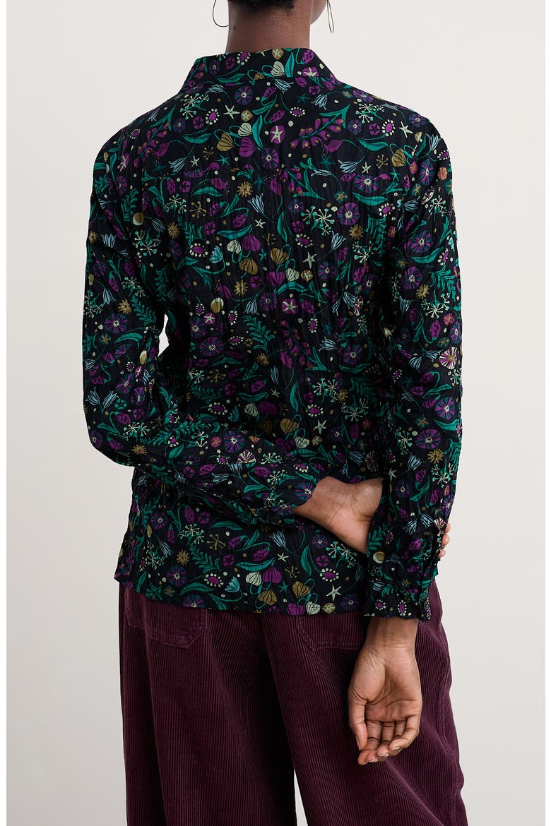 Larissa Printed Organic Cotton Button-Up Shirt, Alternate, color, ILLUMINATED GARDEN ONYX