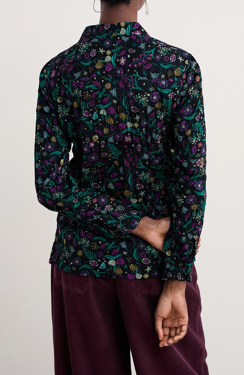 Seasalt Cornwall Larissa Printed Organic Cotton Button-Up Shirt, Alternate, color, Illuminated Garden Onyx