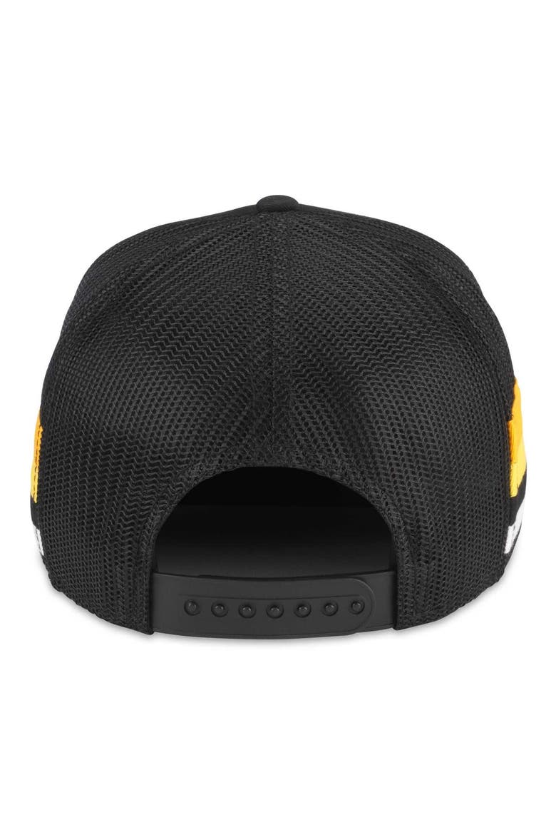 Men's American Needle Black Pittsburgh Penguins HotFoot Stripes Trucker Adjustable Hat, Alternate, color, Black
