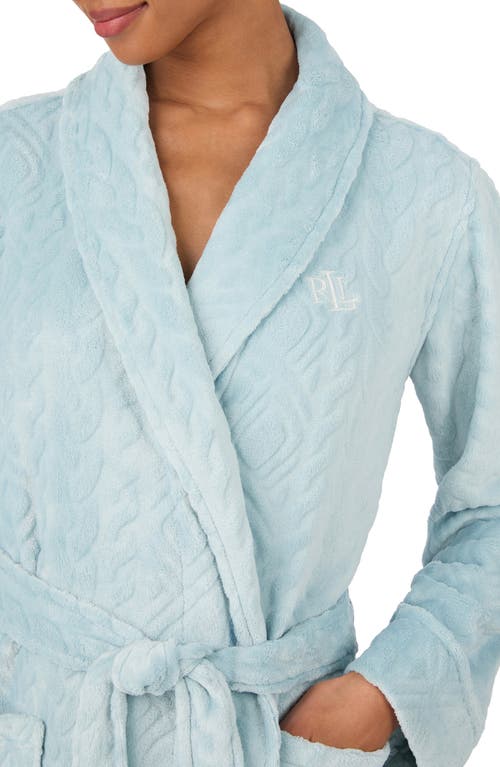 Ralph Lauren Lauren  Fleece Monogram Robe In Blue
